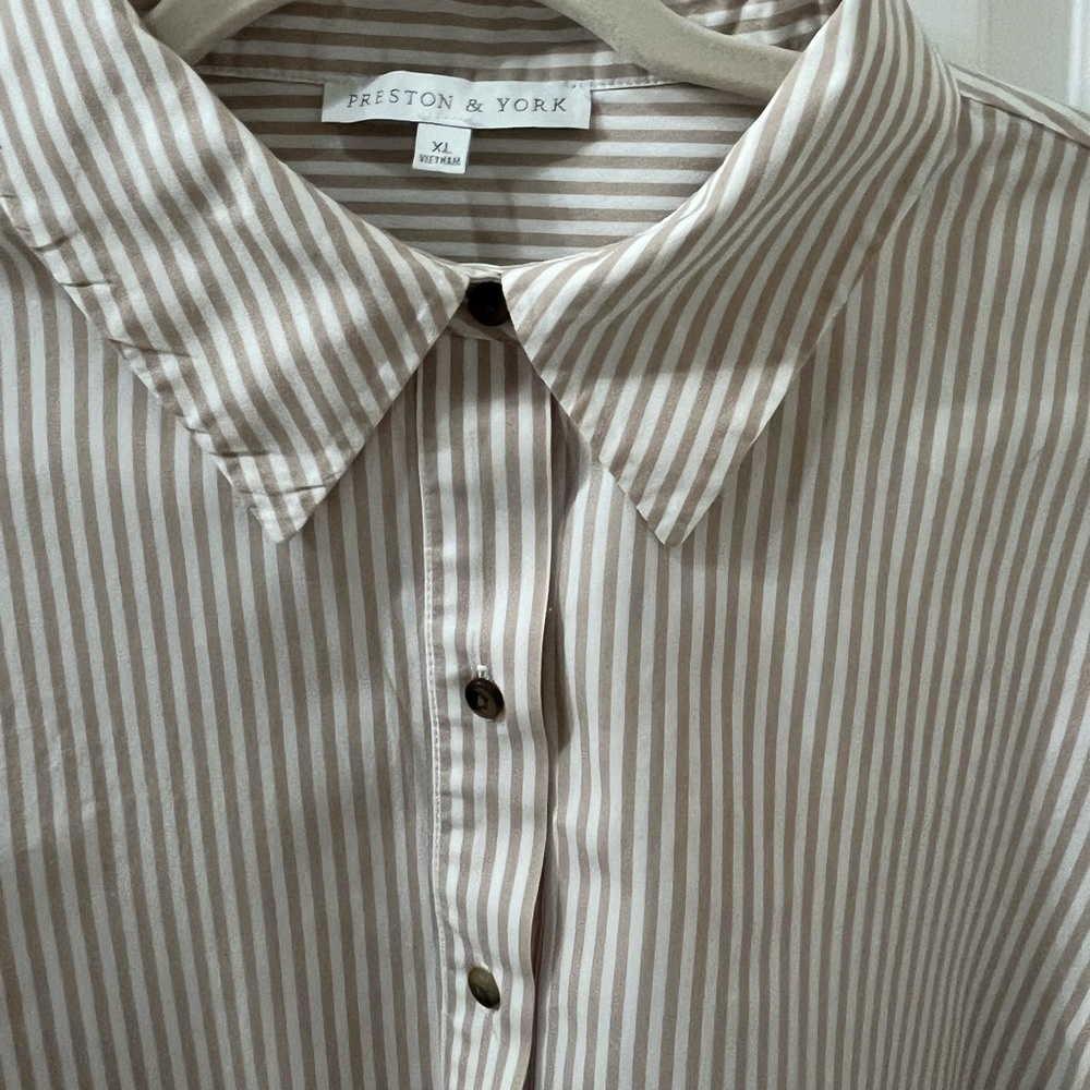 100% Cotton Preston & York Stripe Tunic Shirt XL